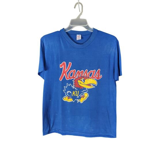 Vintage 80s Kansas Jayhawks T men's XL - Picture 1 of 6